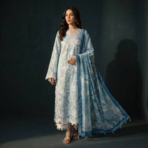 Embroidered Lawn 3-Piece with Chiffon Dupatta — Patch Series 2026