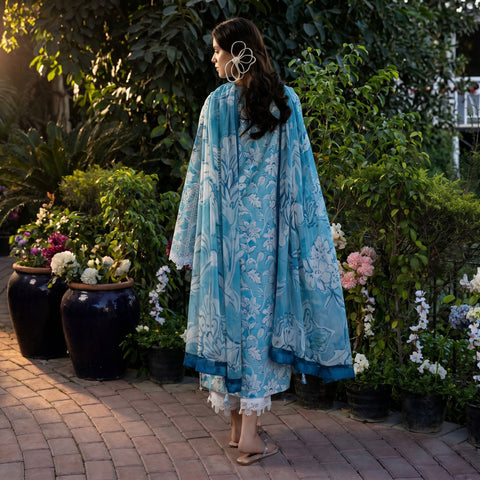 Embroidered Lawn 3-Piece with Chiffon Dupatta — Patch Series 2026