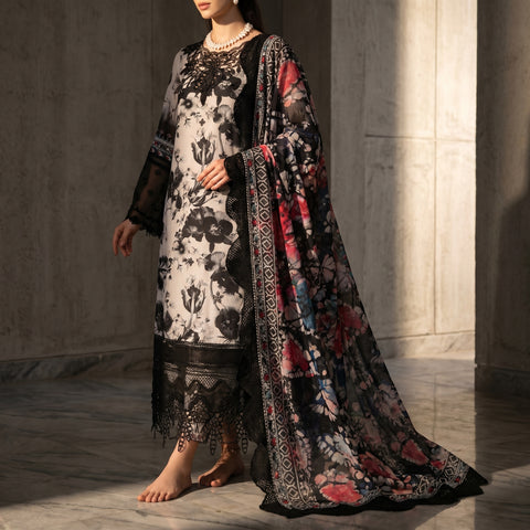 Embroidered Lawn 3-Piece with Chiffon Dupatta — Patch Series 2026