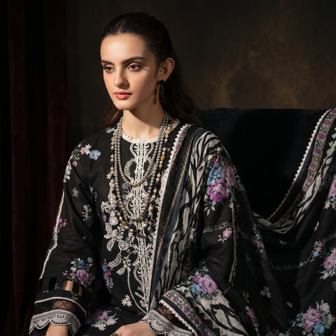Embroidered Lawn 3-Piece with Chiffon Dupatta — Patch Series 2026