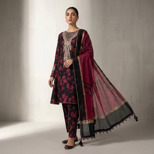 Embroidered Lawn 3-Piece with Chiffon Dupatta — Patch Series 2026