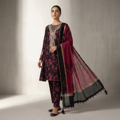 Embroidered Lawn 3-Piece with Chiffon Dupatta — Patch Series 2026