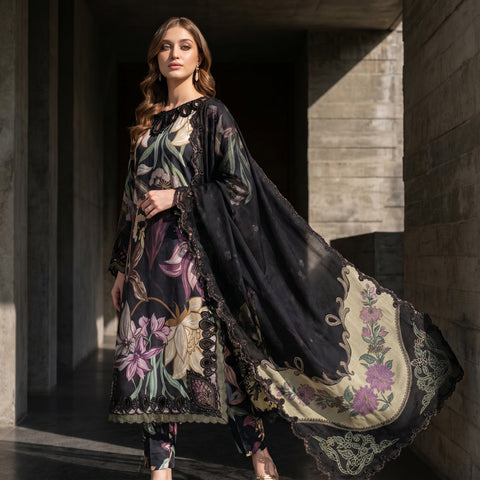Embroidered Lawn 3-Piece with Chiffon Dupatta — Patch Series 2026