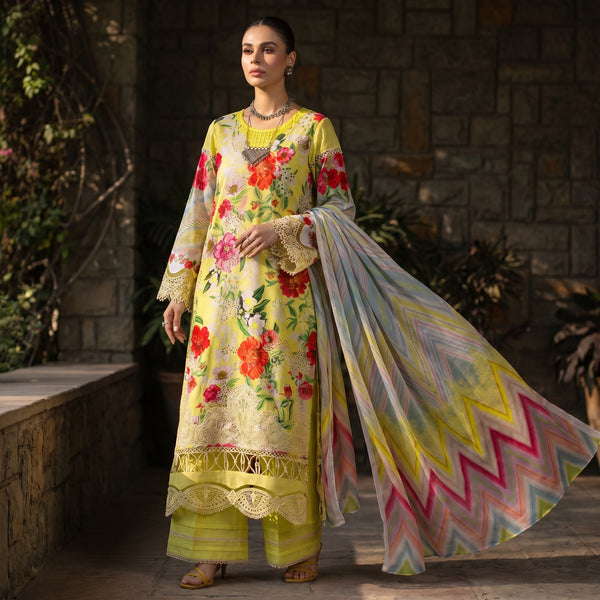 Embroidered Lawn 3-Piece with Chiffon Dupatta — Mehfil Collection 2026