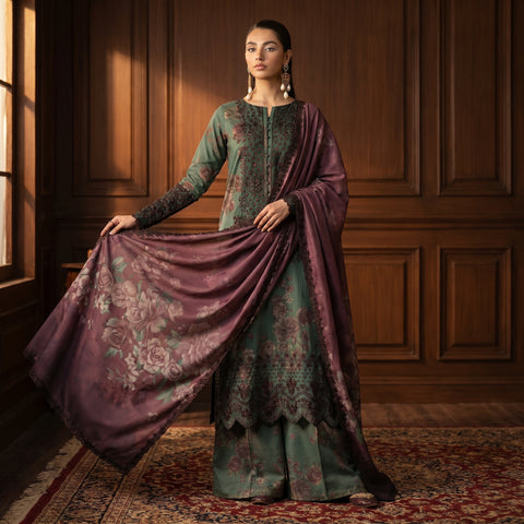 Embroidered Lawn 3-Piece with Chiffon Dupatta — Mehfil Collection 2026