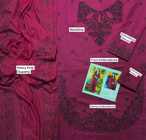 Sequin Embroidered Lawn 3-Piece with Swiss Dupatta — Mehfil Collection 2026