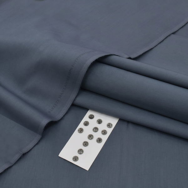 Steel Grey Soft Cotton Unstitched Suit — Men's Collection 2026