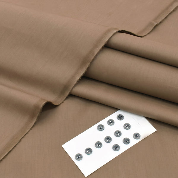 Coco Brown Soft Cotton Unstitched Suit — Men's Collection 2026