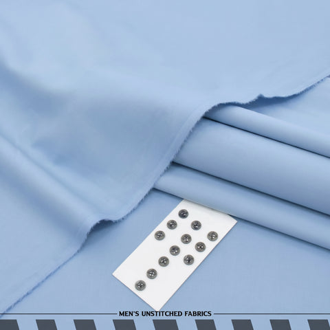 Cadet Blue Soft Cotton Unstitched Suit — Men's Collection 2026