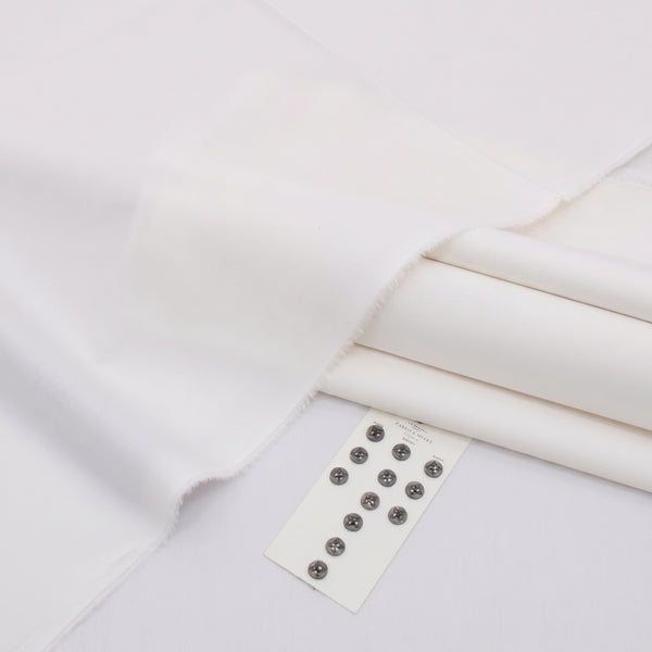 Pearl White Soft Cotton Unstitched Suit — Men's Collection 2026