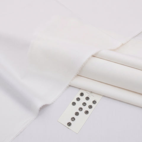 Pearl White Soft Cotton Unstitched Suit — Men's Collection 2026